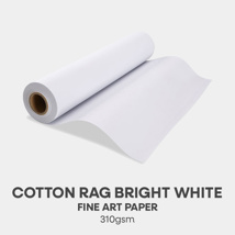 Pinnacle Cotton Rag Bright White 36" x 15m 310gsm